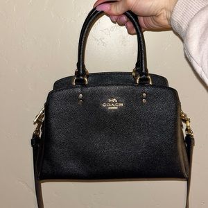 Coach black leather handbag
